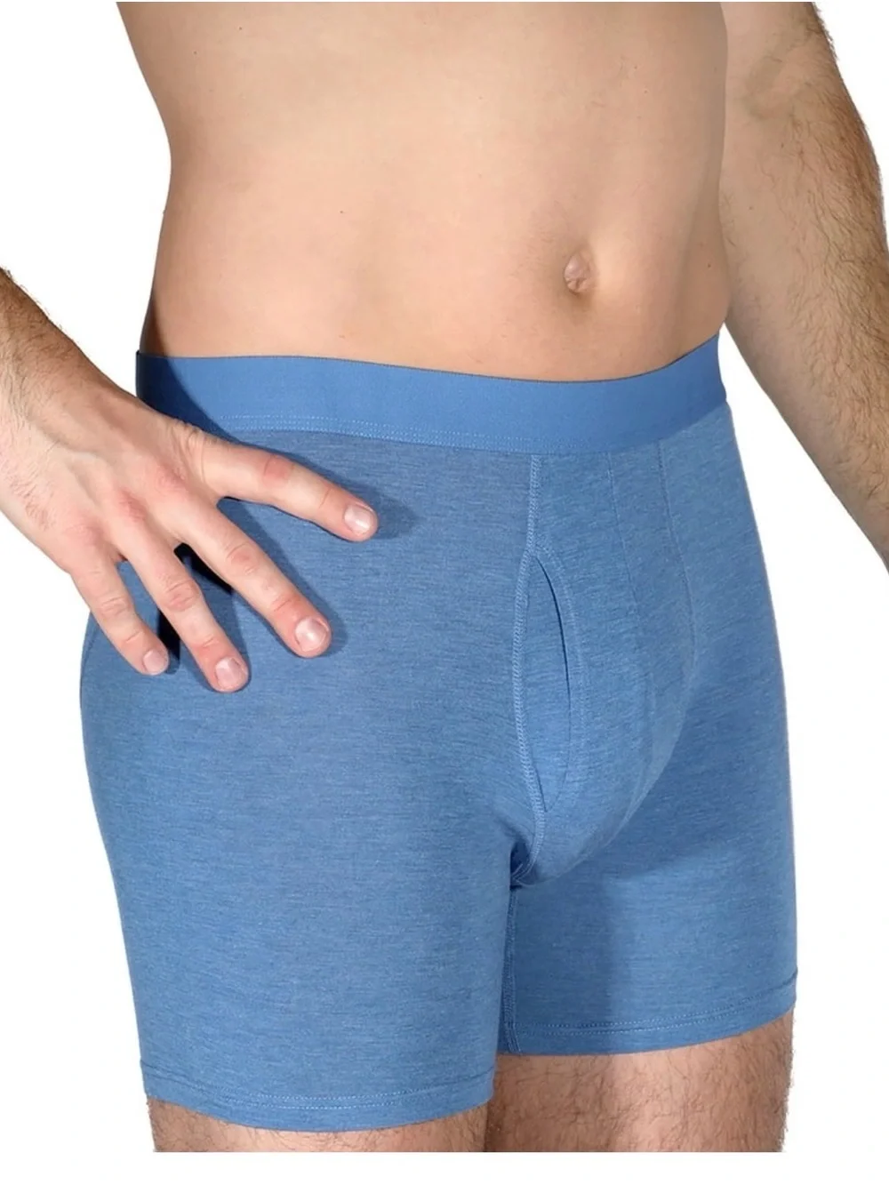 George Men's 3 Pack Soft Touch Rayon 6 Inch Boxer Briefs M 32-34 Assorted Blue
